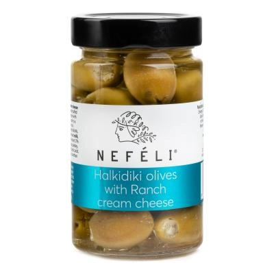 Оливки Халкидики со сливочным сыром и соусом Ранч "NEFELI", 300 г 
